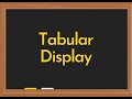 Tabular Display Calculator Video