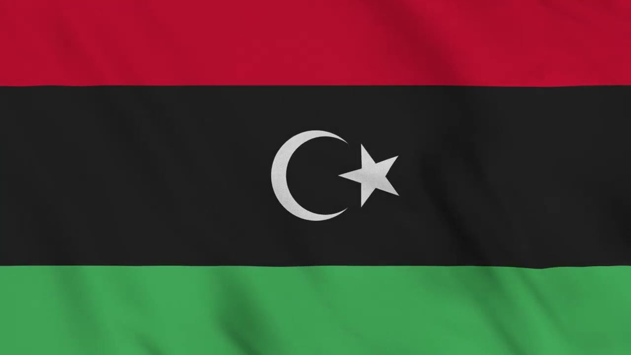 Libya Flag Waving 4K 🇱🇾 | National Flag of Libya Animation