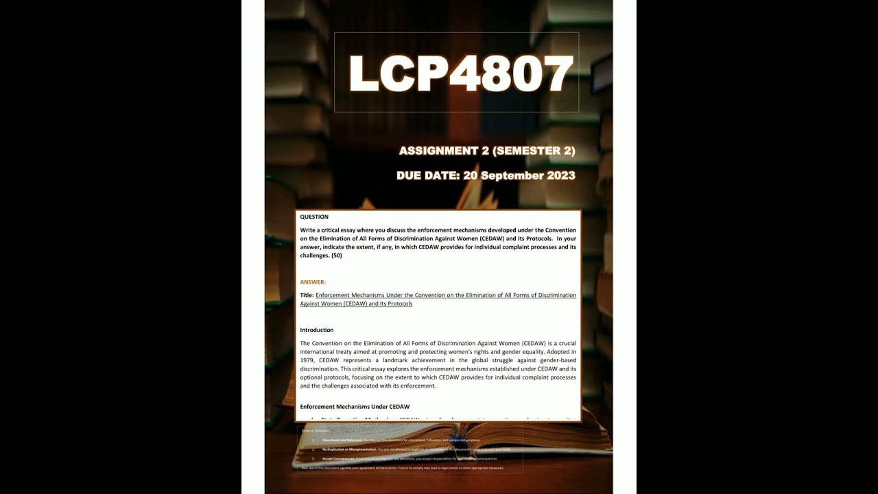 LCP4807 Assignment 2 Answers Semester 2 Due 20 September 2023