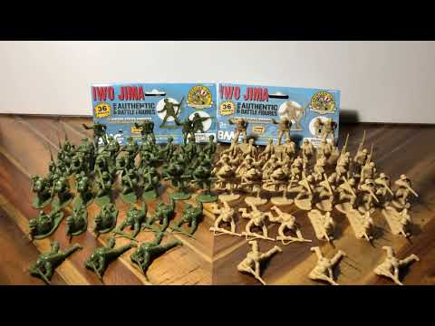 BMC WW2 IWO JIMA US MARINES PLASTIC ARMY MEN (Stop Motion Review) Episode 1