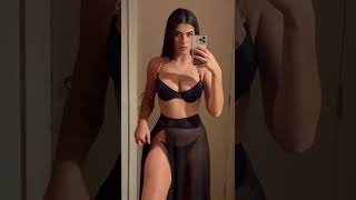 Bed outfit and ready to sleep| Big boobs 😍#shorts