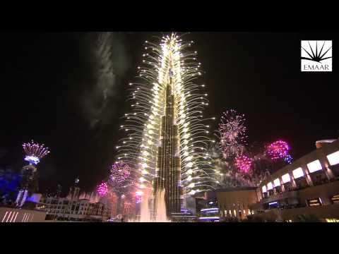 Фейерверк на башне Бурдж-Халифа. Дубай-2