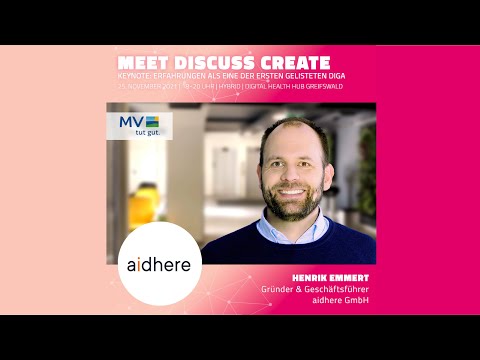 Beitrag Henrik Emmert, Erfahrungen einer ersten, gelisteten, DiGa - aidhere GmbH / Zanadio