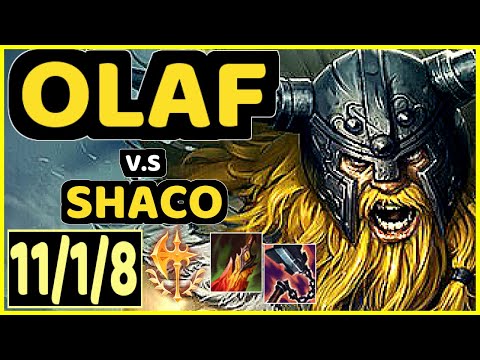 OLAF vs SHACO - 11/1/8 KDA JUNGLE GAMEPLAY - BR Ranked DIAMOND