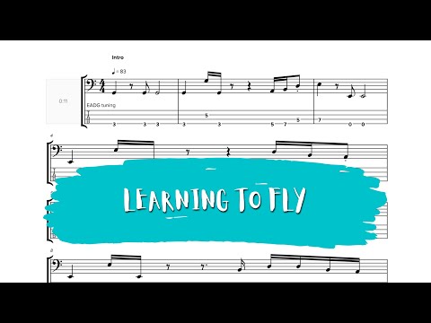 PINK FLOYD - Learning To Fly - Bass cover + Play along with score and BassTAB