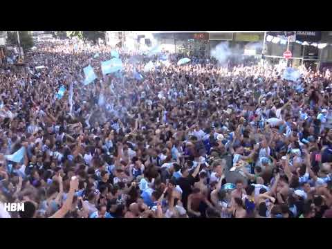 Argentina goes CRAZY! Argentinians singing Muchachos in world cup celebrations