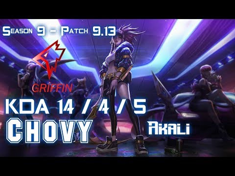 GRF Chovy AKALI vs ZOE Mid - Patch 9.13 KR Ranked