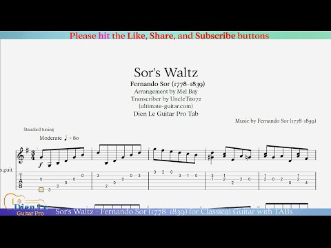 Three easy classical guitar etudes by . . . - -- Fernando Sor (1778-1839) [tabbed for guitar: tcg]