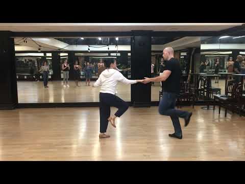 Lindy Hop footwork variation - how to kick hold