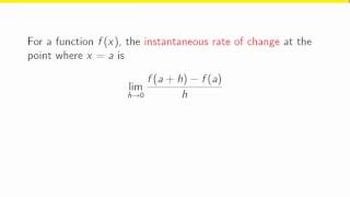 Instantaneous Rate of Change