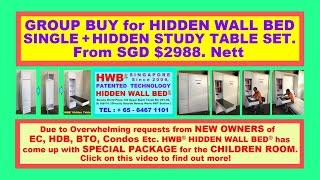 GROUP BUY.EC,HDB,BTO,Condos NewHomeOwners.SpecialPackagePrice-Children Rm.HWB® HIDDEN WALL BED®