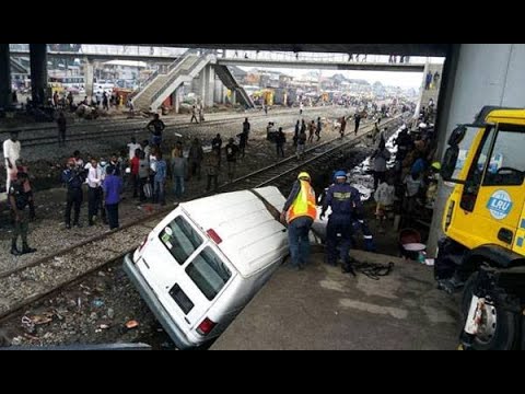 BREAKING: Ford Bus Collides With Moving Train At Oshodi
