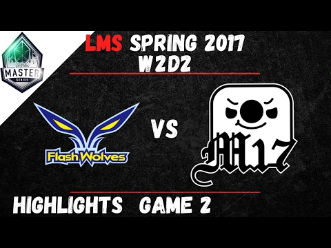 FW vs M17 Highlights Game 2 LMS Spring W2D2 2017 Flash Wolves vs Machi E-sports