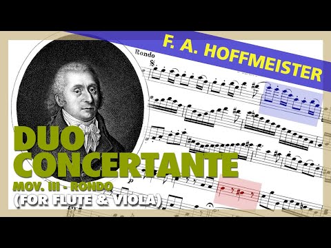🎼 F. A. HOFFMEISTER - Duo Concertante [FLUTE & VIOLA] (Mov III. Rondo) - (Sheet Music Scrolling)