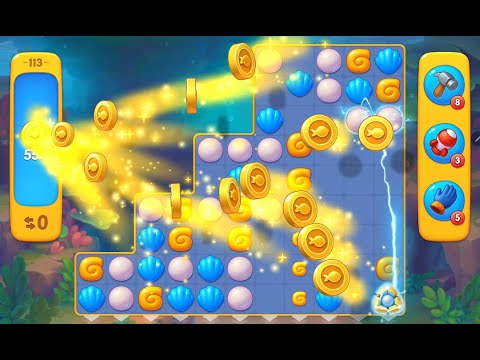 🦑 FishDom Level 113 – Match-3 Mayhem in the Aquarium! 🎉 🦑 フィッシュダム レベル113 – 水槽でのマッチ3大混乱！🎉