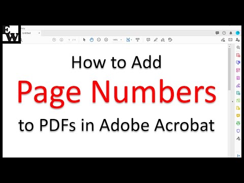 How to Add Page Numbers to PDFs in Adobe Acrobat (Legacy Interface) Video