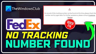 FedEx: No record of this tracking number can be found at this time [FIXED]