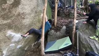 Video thumbnail of シャンバラ (Shambhala), 五段+ (8c). 豊田 (Toyota)