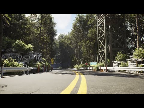 Realistic 3D Forest Road | unreal engine Animation (4K) Enviroment