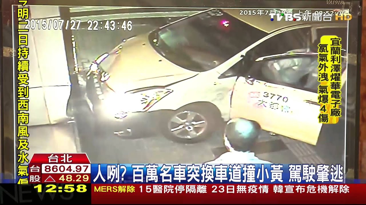 人咧？百萬名車突換車道撞小黃　駕駛肇逃