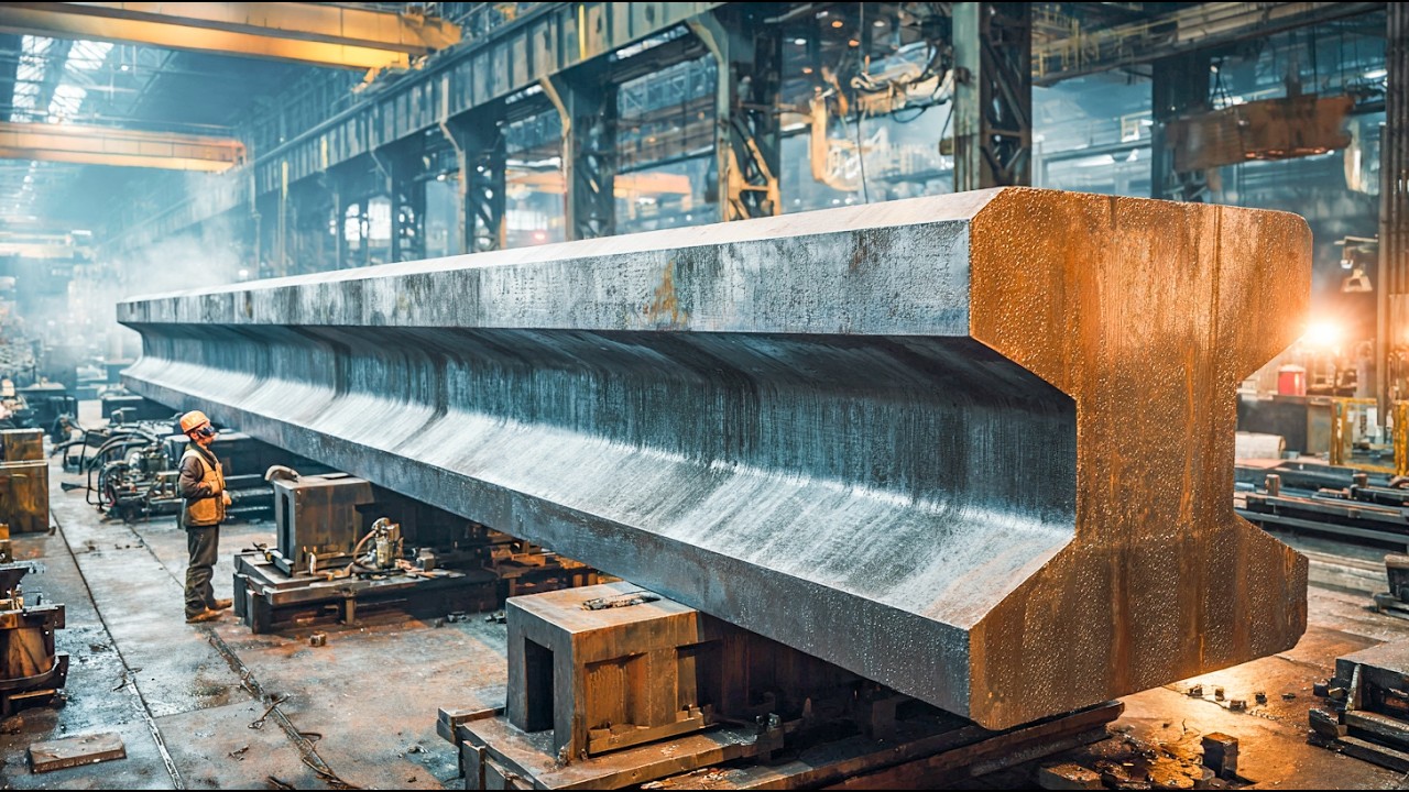 Inside Red-Hot Mill Process Heavy 100-Ton Steel Beam | Mega 4-Roll Plate Bending Machines Working