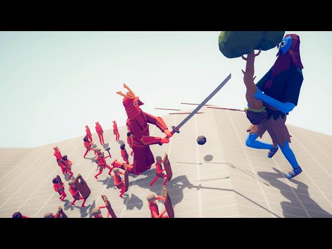 Samurai Giant + 19X Tribal vs  Every Unit - Totally Accurate Battle Simulator TABS