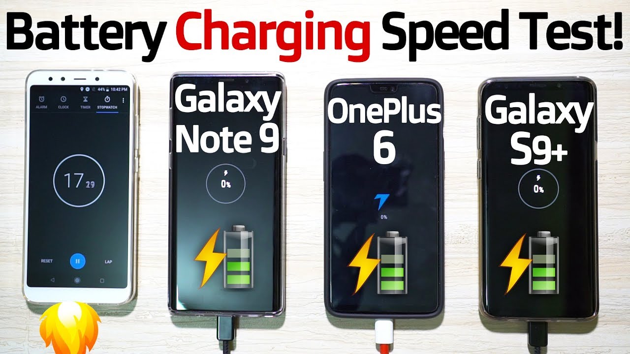GALAXY NOTE 9 vs ONEPLUS 6 vs GALAXY S9 PLUS Battery Charging Speed Test! 🔥 (IT'S FASTER)