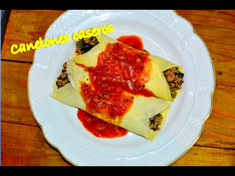Homemade meat and vegetable cannelloni
