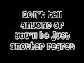 The All American Rejects- Dirty Little Secret Lyrics