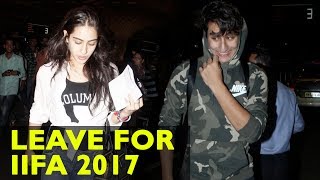 Star Kids Sara Ali Khan And Ibrahim Khan Leave For IIFA 2017