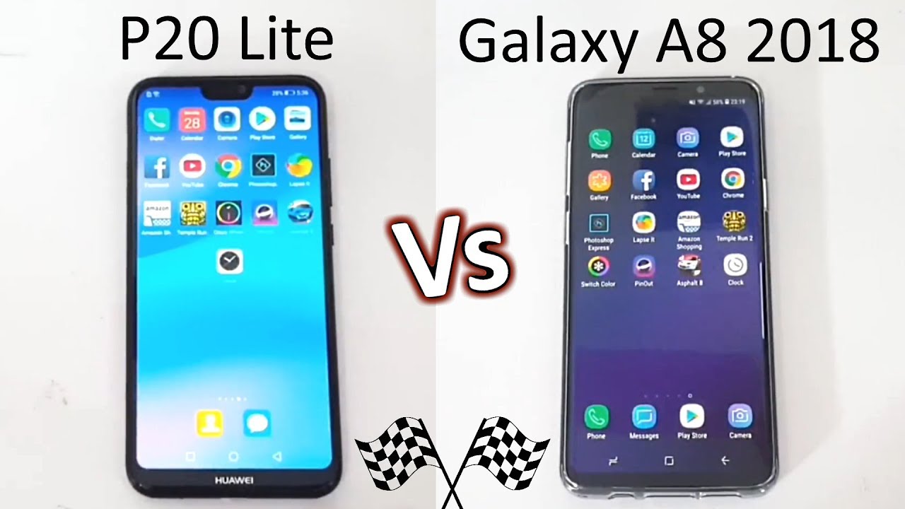 Huawei P20 Lite Vs Galaxy A8 2018 Speed Test Comparison!