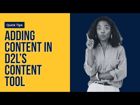 Adding Content In D2l S Content Tool