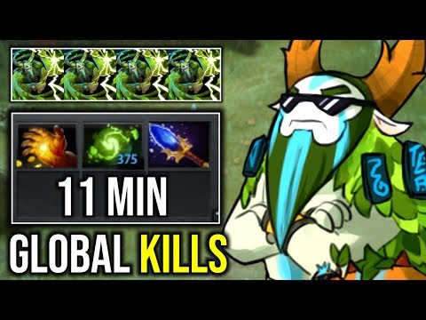 CANCER GLOBAL KILLS..!! 11 Min Refresher Free Scepter Nature Prophet 7.21d | Dota 2