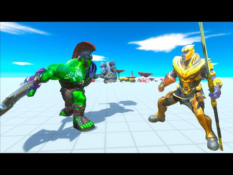 HULK WARRIOR VS THANOS DEATH RUN RESCUE MISSION - Animal Revolt Batlle Simulator 2023