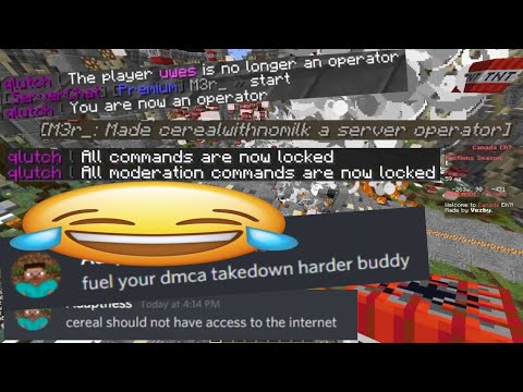 Griefing and ruining a pay-to-win minecraft server by straight up destroying it (owner rages)