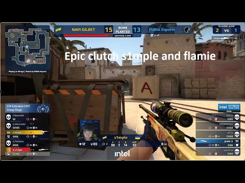 s1mple and flamie 2v4 clutch IEM Katowice 2021