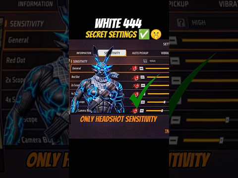 💥 White 444 Ultra Secret Sensitivity 🔥 | Only Headshot Trick ⚡ 100% Red Number 2025