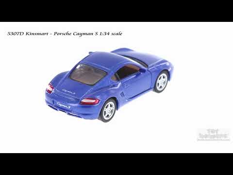 Металлическая машинка Kinsmart 1:34 «Porsche Cayman S» KT5307D, 12,5 см., инерционная / Синий