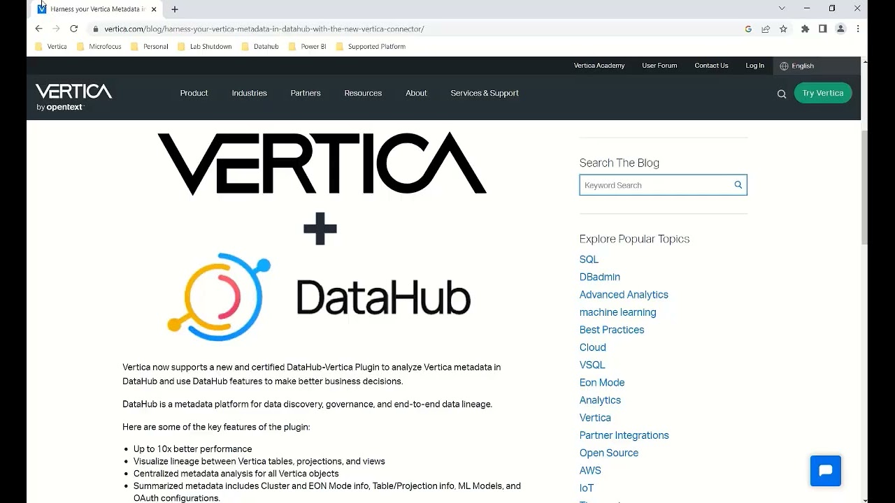 Ingesting Vertica Metadata in DataHub