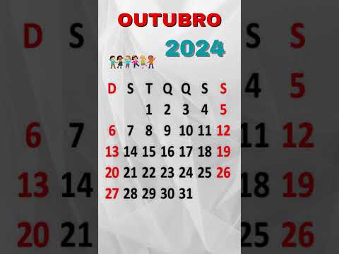 Vídeo: Calendário Outubro 2024: datas e feriados do mês