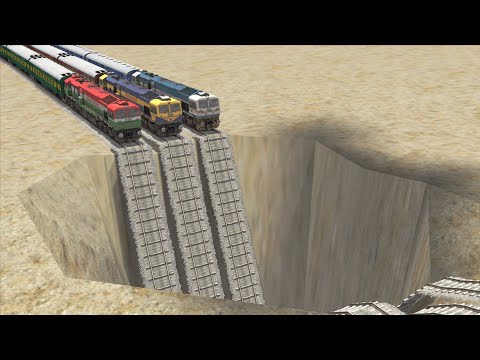 3 TRAINS Vs GIANT PIT – Train Simulator 2022