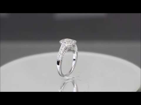 14k white gold cushion cut diamond engagement ring and band 2.00ct H-VS2 EGL USA - KNR INC - 1010