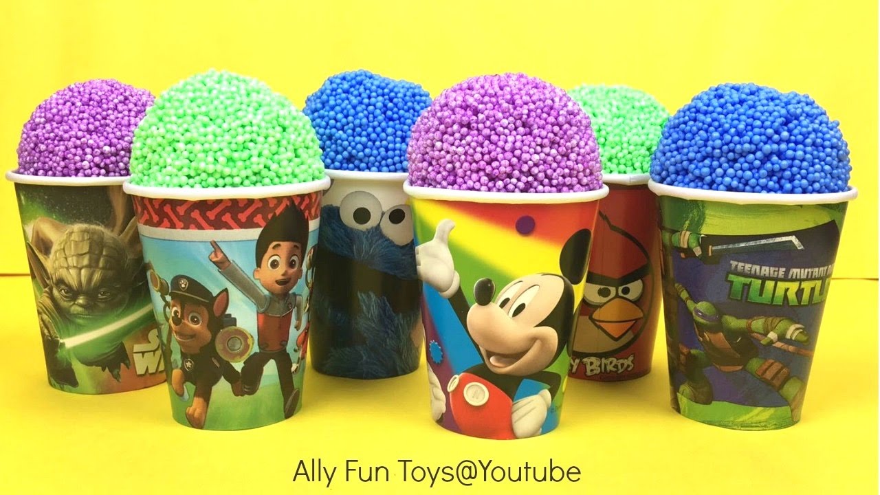 Disney Mickey Mouse PAW Patrol Teenage Mutant Ninja Turtles Star Wars Foam Clay Surprise Cups