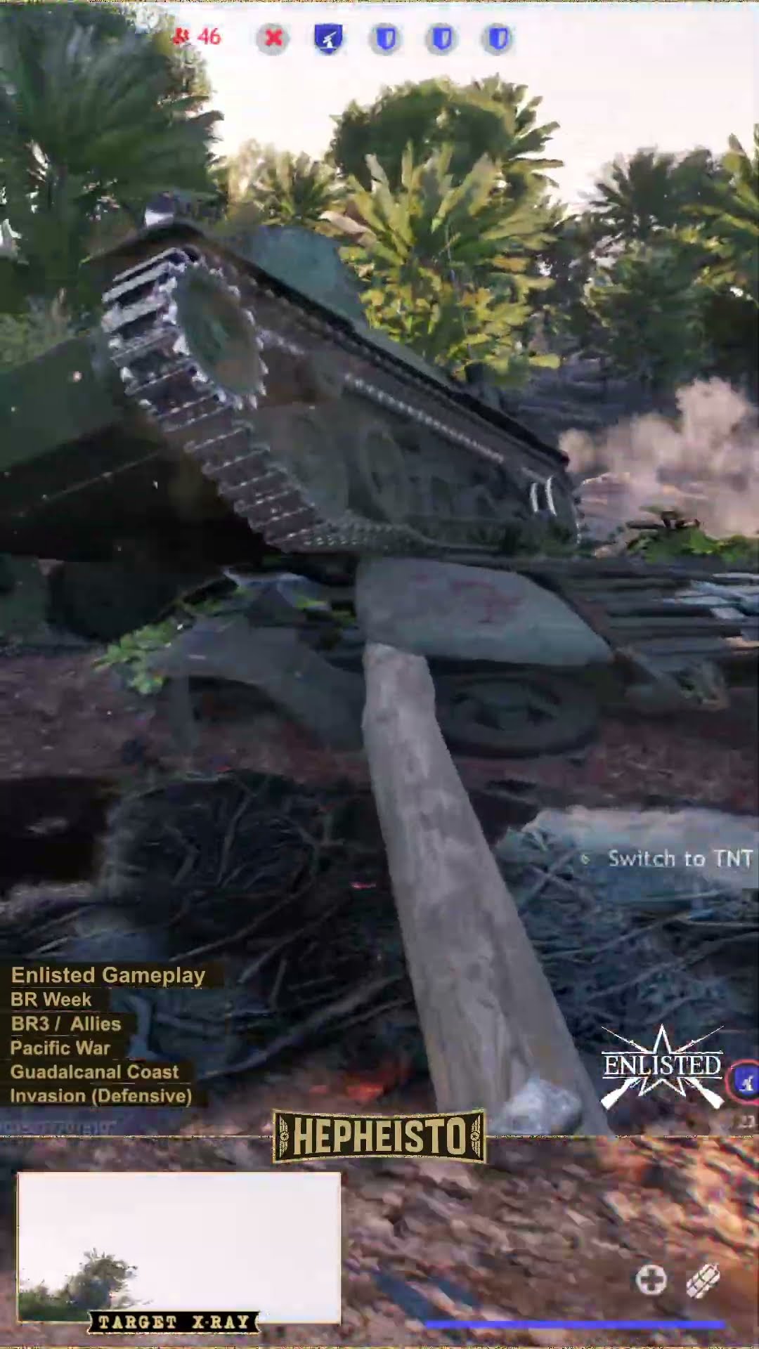 Machinegunner eliminates Tank Ho-I with TNT Charge