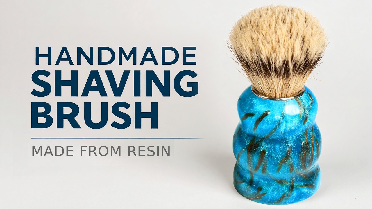 How I made a Shaving Brush out of Epoxy Resin | Resin Turning Project