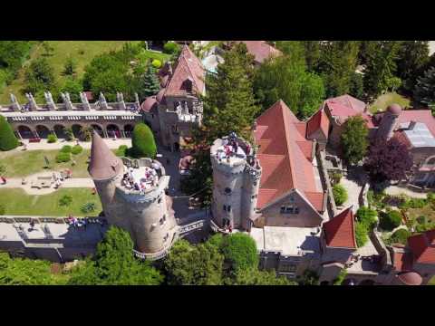 Aerial view of the Bory Castle / Bory-vár - Székesfehérvár Hungary 4K/UHD