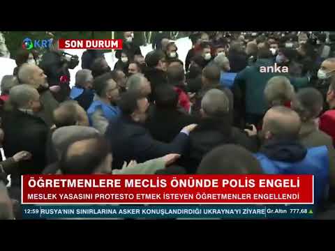 TBMM ÖNÜNDE ÖĞRETMENLERE MÜDAHALE-EĞİTİM İŞ ÖĞRETMENLİK MESLEK KANUNU`NUN GERİ ÇEKİLMESİNİ İSTEDİ | EĞİTİM İŞ