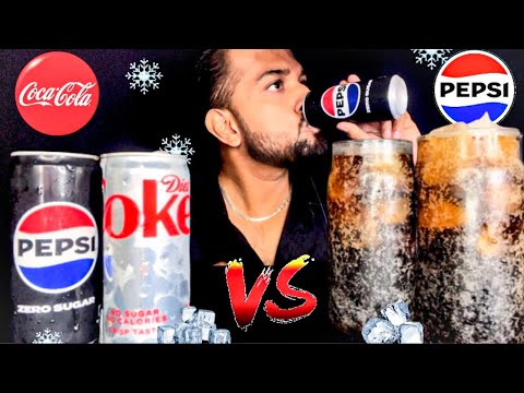 [ ASMR ] COLD ICED🥶 COKE & PEPSI SOFT DRINKS🍷 | ICE🧊 EATING | COCA COLA DRINKING SOUNDS MUKBANG
