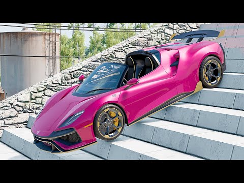 Mobil vs Stairs #5 - BeamNG Drive