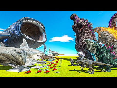 Legendary Sea Monsters Size Comparison vs Godzilla Evolution - Animal Revolt Battle Simulator
